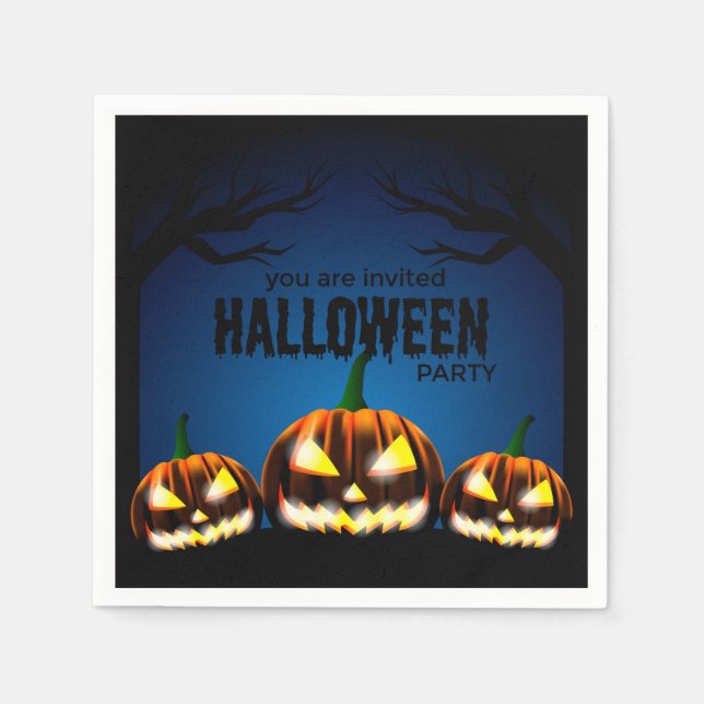 Halloween-Party Save the Date Serviette (Vorderseite)