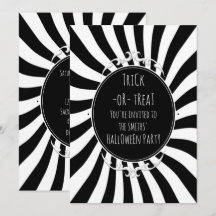 Halloween-Party "Schwarz-weiß Fun Whimsical Stripe