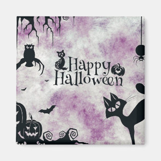 Halloween-Party Schwarze Katze Böse Kürbisse Gruse Magnet