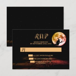 Halloween-Party Schwarze Nacht Vollmond Beängstige RSVP Karte