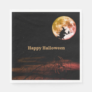 Halloween-Party Schwarze Nacht Vollmond Beängstige Serviette
