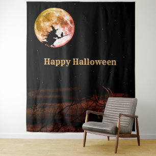 Halloween-Party Schwarze Nacht Vollmond Beängstige Wandteppich