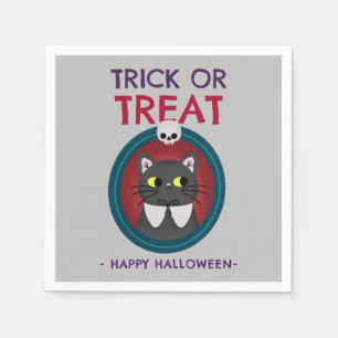 Halloween-Party Serviette, Katze in Portrait auf g Serviette