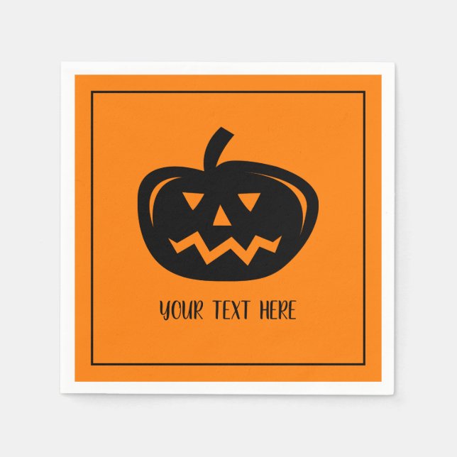 Halloween-Party-Servietten mit Kürbiskopf-Schnitze Serviette (Vorderseite)