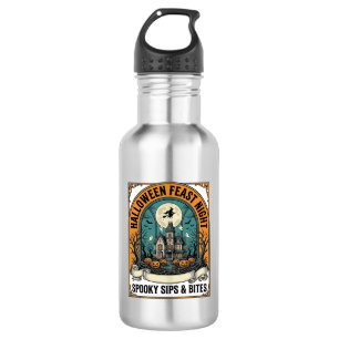 Halloween-Party-Shirt Grusel-Fest Geisterhaus_1 Edelstahlflasche