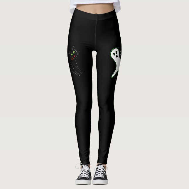 Halloween-Party Spooky Beängstigend Kat Niedlich G Leggings (Vorderseite)