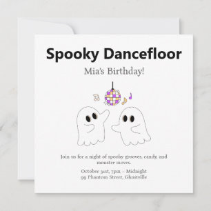 Halloween-Party Spooky Dancefloor Ghost Feiertagskarte