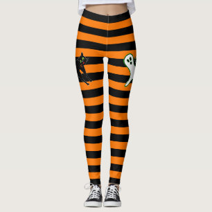 Halloween-Party Spooky Katze Niedlich Ghost Schwar Leggings
