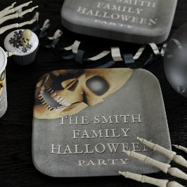 Halloween-Party Spooky Skull Square Papier Teller