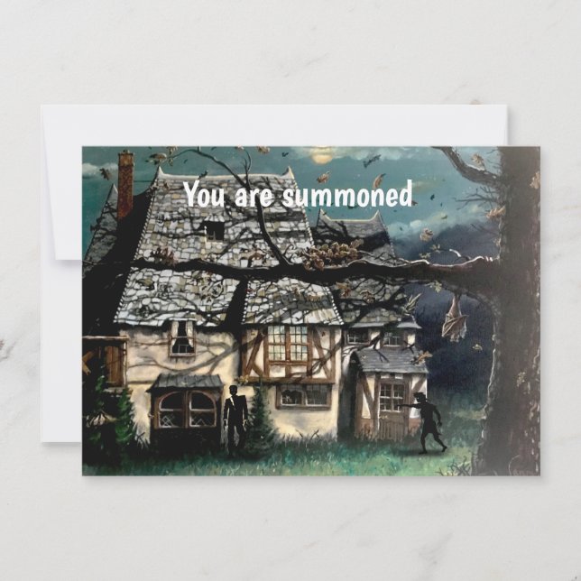 Halloween-Party Spuk Haus Einladung (Vorderseite)