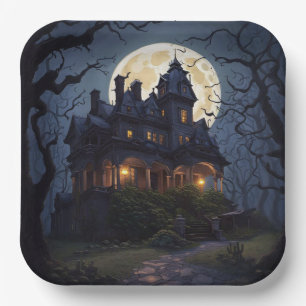 Halloween-Party Spuk Mansion Pappteller