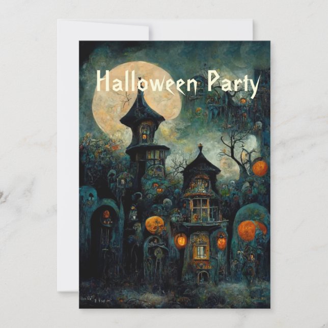 Halloween-Party | Spuk Schloss Einladung (Vorderseite)