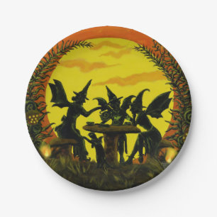 Halloween-Party-Teller, Hexen-Tee-Party Pappteller