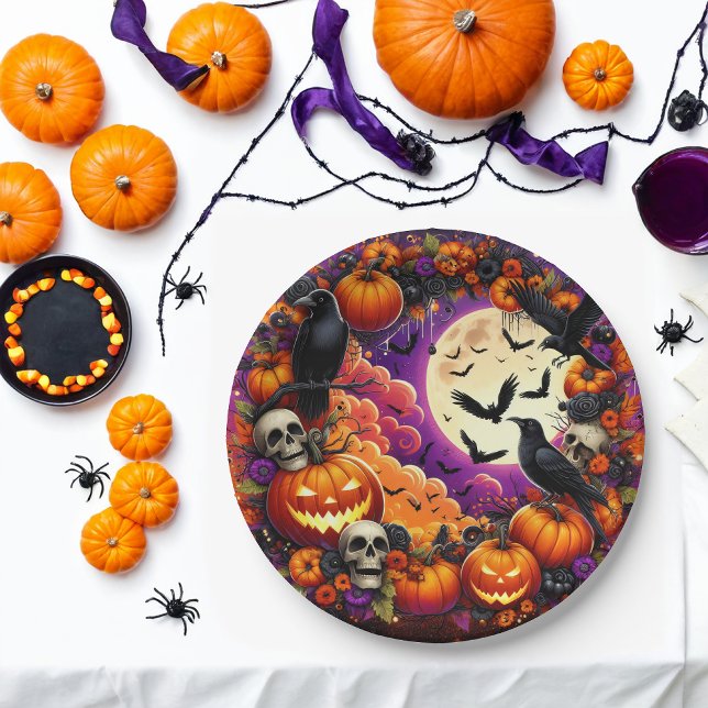 Halloween-Party-Teller: Spookes und festes Design Pappteller (Von Creator hochgeladen)