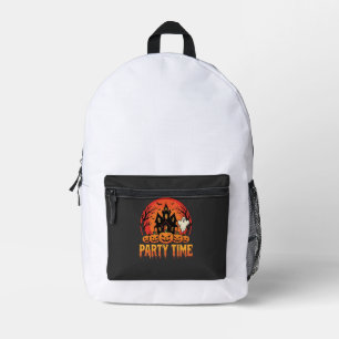 Halloween-Party-Time-Geist-Kürbis-Design_1 Bedruckter Rucksack