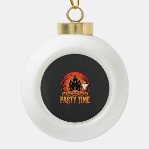 Halloween-Party-Time-Geist-Kürbis-Design_1 Keramik Kugel-Ornament