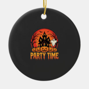 Halloween-Party-Time-Geist-Kürbis-Design_1 Keramik Ornament