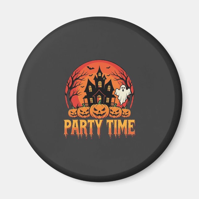 Halloween-Party-Time-Geist-Kürbis-Design_1 Magnet (Vorne)