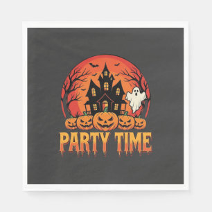Halloween-Party-Time-Geist-Kürbis-Design_1 Serviette
