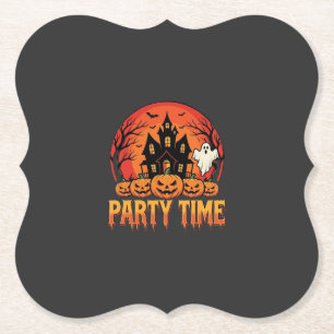 Halloween-Party-Time-Geist-Kürbis-Design_1 Untersetzer