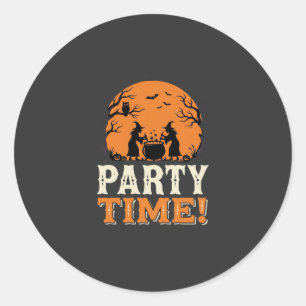 Halloween-Party-Time-Hexenkessel-Design_1 Runder Aufkleber