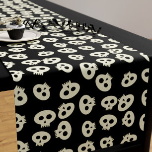 Halloween-Party-Tischläufer für niedliches Schädel Kurzer Tischläufer