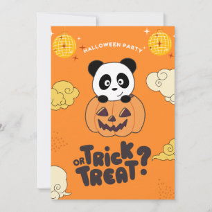Halloween-Party Trick oder Behandlung Panda Pumkin Feiertagskarte