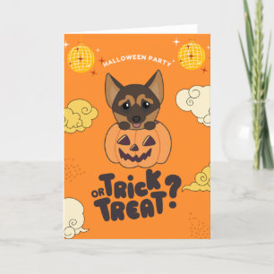 Halloween-Party Trick oder Treat German Shepherd H Feiertagskarte
