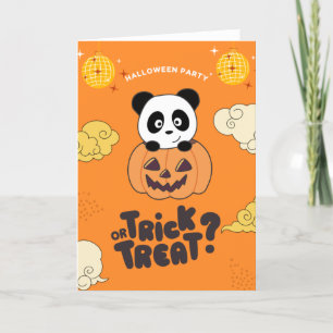 Halloween-Party Trick Or Treat Panda Kürbis Feiert Feiertagskarte