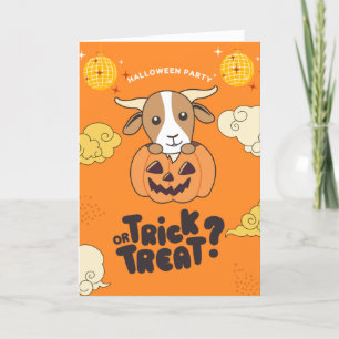 Halloween-Party Trick Or Treat Ziege Kürbis Urlaub Feiertagskarte