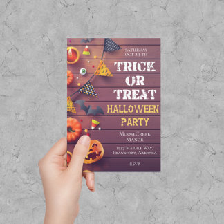 Halloween Party Trick ou Treat Invitations