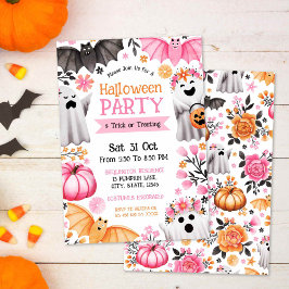 Halloween-Party und Trick für niedliche Geister od Einladung