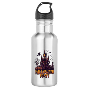 Halloween-Party Verlassenes Schloss Kürbisse Flede Edelstahlflasche