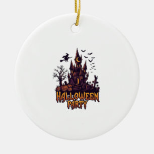 Halloween-Party Verlassenes Schloss Kürbisse Flede Keramik Ornament