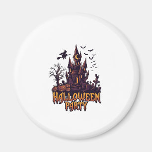 Halloween-Party Verlassenes Schloss Kürbisse Flede Magnet