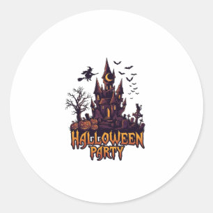 Halloween-Party Verlassenes Schloss Kürbisse Flede Runder Aufkleber
