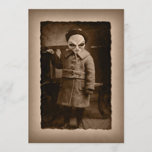 Halloween-Party Vintage Alien Kleinkinder Einladung