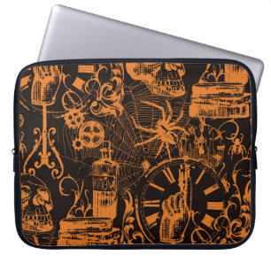 Halloween-Party: Vintages Urlaubsplaner. Laptopschutzhülle