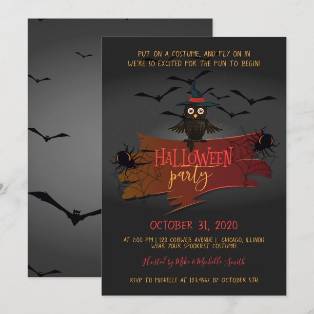 Halloween-Party von Schafen und Ziegen Einladung (Vorne/Hinten)