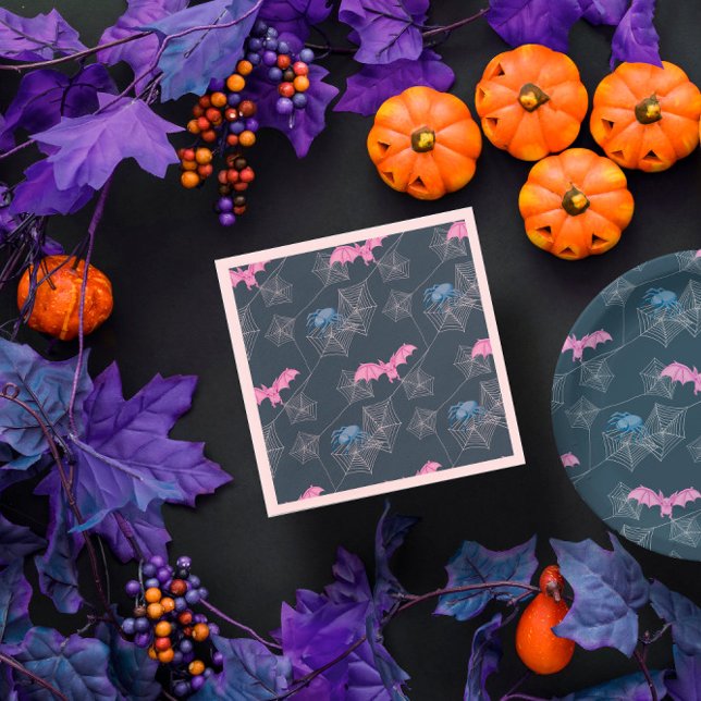 Halloween-Party von Spinnen und Fledermäusen Serviette (Funny spiders and bats Halloween party Napkins
)