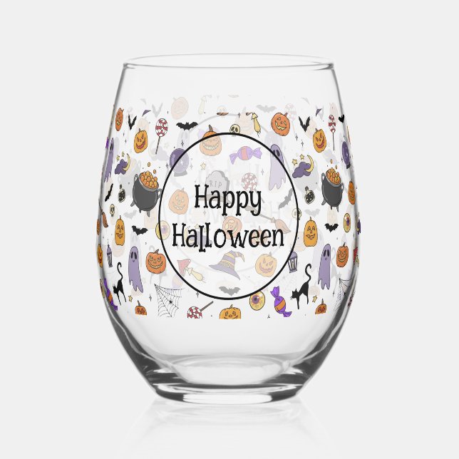 Halloween-Party Weinglas Ohne Stiel (Vorderseite)