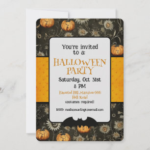 Halloween-Party Whimsisches Muster Einladung