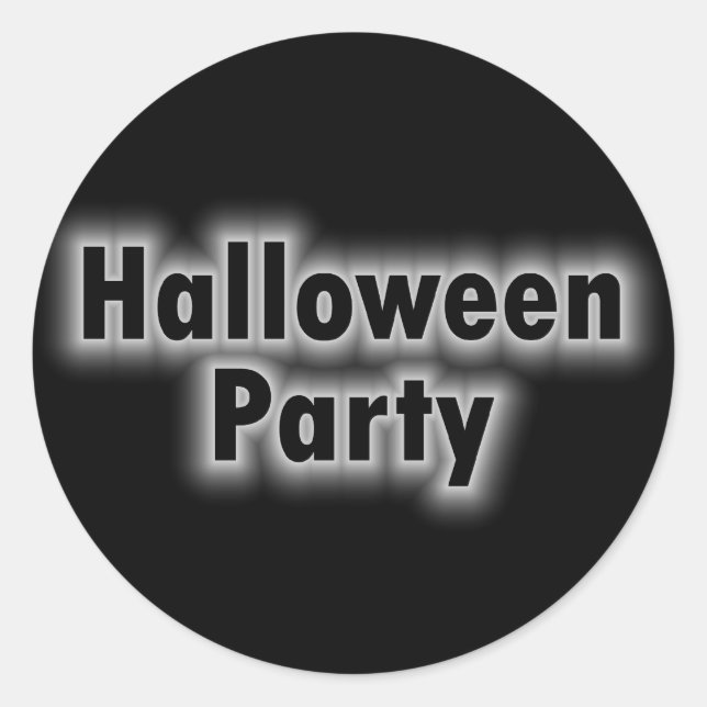 Halloween-Party White Glow Runder Aufkleber (Vorderseite)