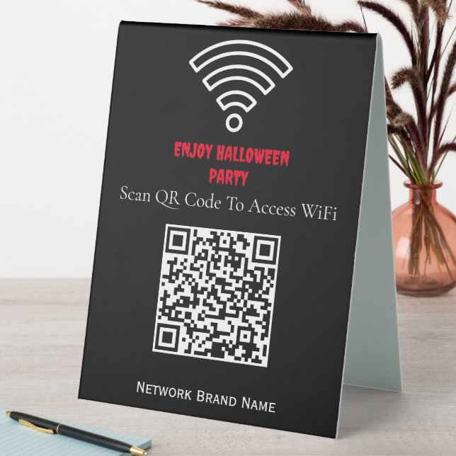 Halloween-Party WiFi Access Table Zelt-Zeichen Tischaufsteller (In Situ (Tisch))