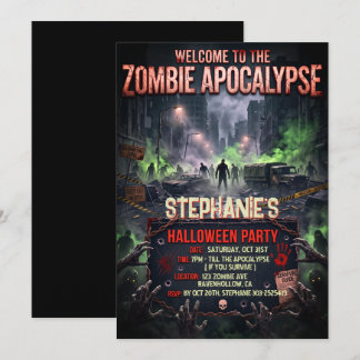 Halloween-Party Zombie-Apokalypse Einladung