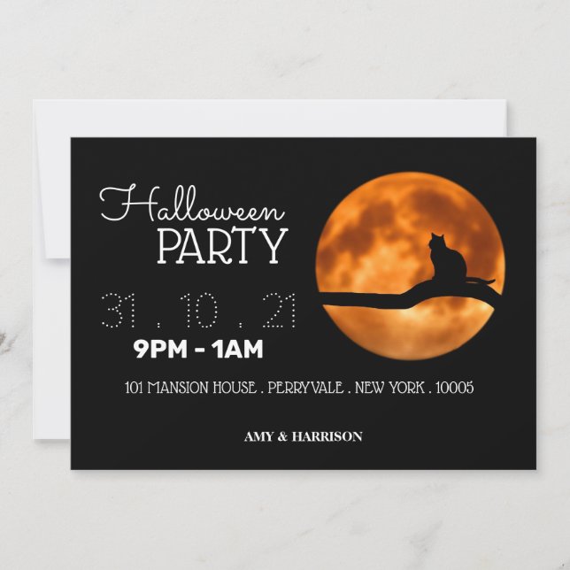 Halloween-Party zur Silhouette von Blutmonden und  (Vorderseite)