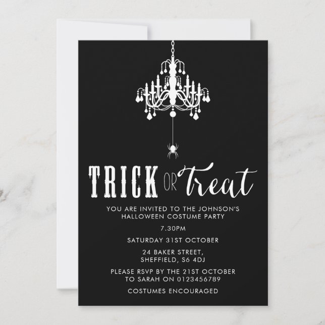 Halloween-Partyeinladung - eleganter Erwachsener Einladung (Vorderseite)
