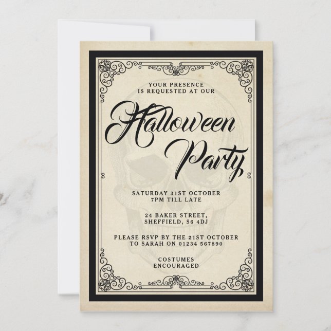 Halloween-Partyeinladung - gotisches Thema Einladung (Vorderseite)