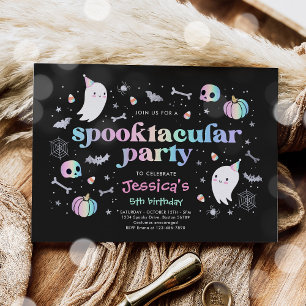 Halloween Pastel Niedlich Ghost Geburtstag Spookta Einladung