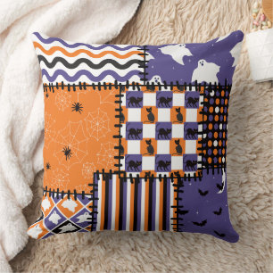 Halloween Patchwork Cats Ghosts Kissen